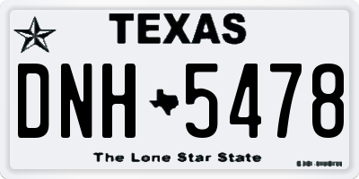TX license plate DNH5478