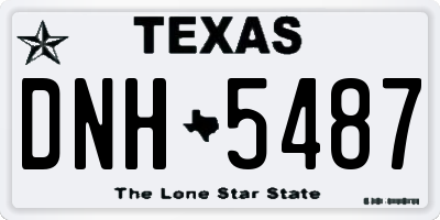 TX license plate DNH5487