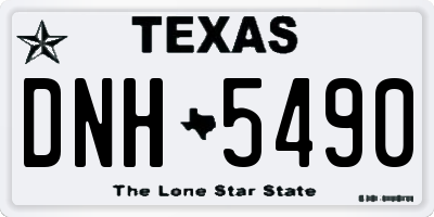 TX license plate DNH5490