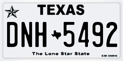 TX license plate DNH5492