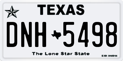 TX license plate DNH5498