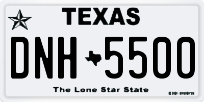 TX license plate DNH5500