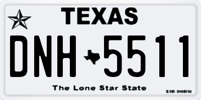 TX license plate DNH5511