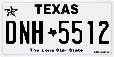 TX license plate DNH5512
