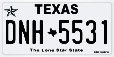 TX license plate DNH5531