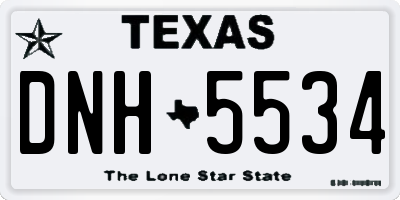 TX license plate DNH5534