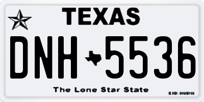 TX license plate DNH5536
