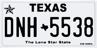 TX license plate DNH5538