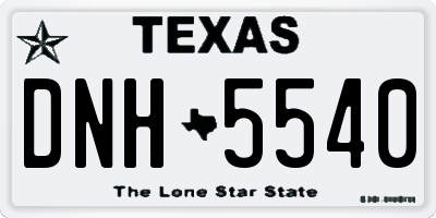 TX license plate DNH5540