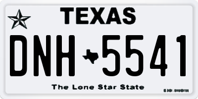 TX license plate DNH5541