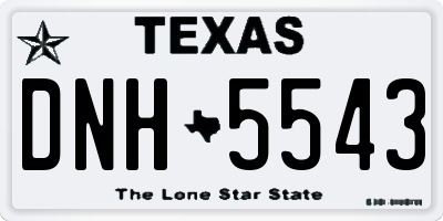 TX license plate DNH5543