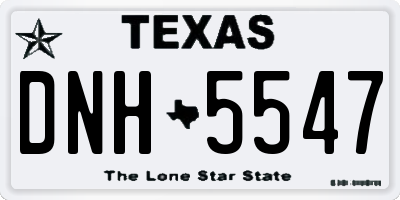 TX license plate DNH5547