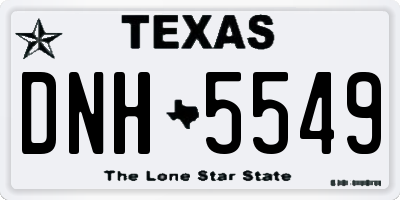 TX license plate DNH5549