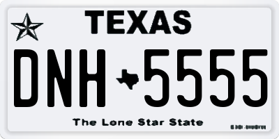 TX license plate DNH5555