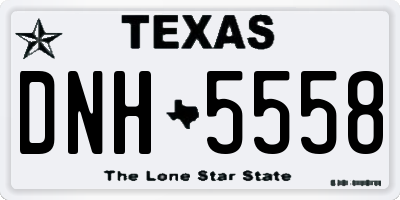 TX license plate DNH5558