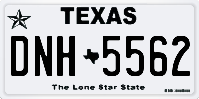 TX license plate DNH5562