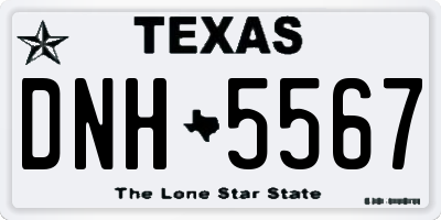 TX license plate DNH5567