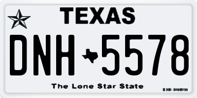 TX license plate DNH5578