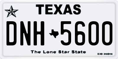 TX license plate DNH5600