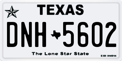 TX license plate DNH5602