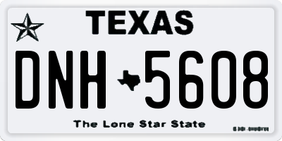 TX license plate DNH5608