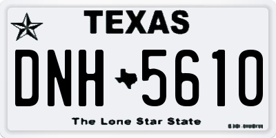 TX license plate DNH5610