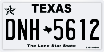 TX license plate DNH5612