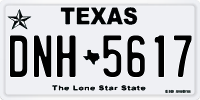 TX license plate DNH5617