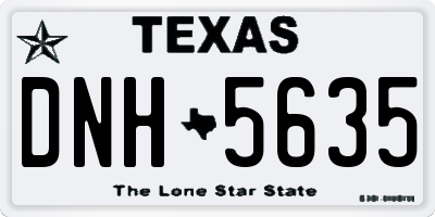 TX license plate DNH5635