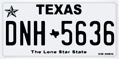 TX license plate DNH5636