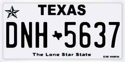 TX license plate DNH5637