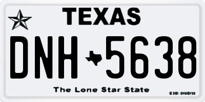 TX license plate DNH5638