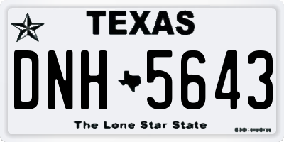 TX license plate DNH5643