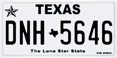 TX license plate DNH5646