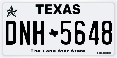 TX license plate DNH5648