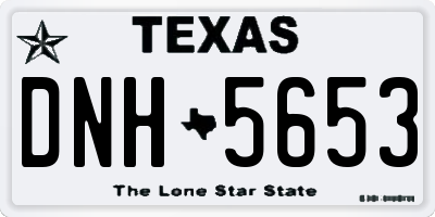 TX license plate DNH5653
