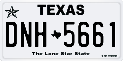 TX license plate DNH5661