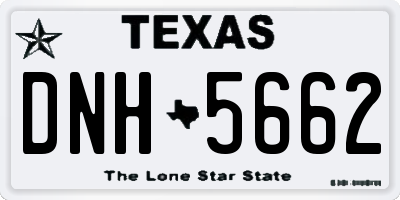 TX license plate DNH5662