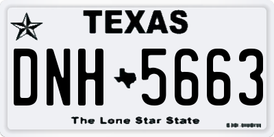 TX license plate DNH5663