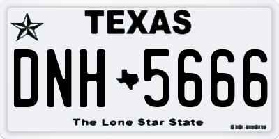 TX license plate DNH5666