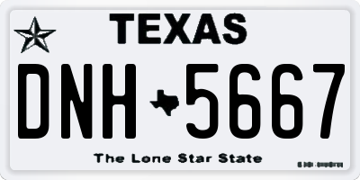 TX license plate DNH5667