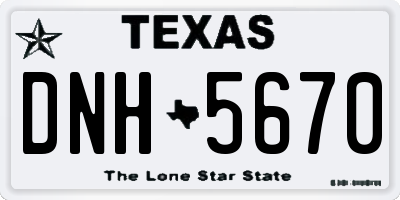 TX license plate DNH5670
