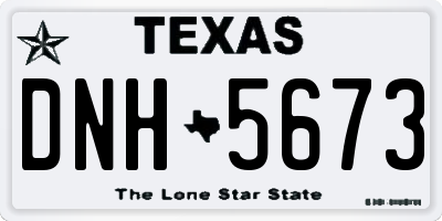 TX license plate DNH5673