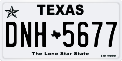 TX license plate DNH5677
