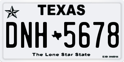 TX license plate DNH5678