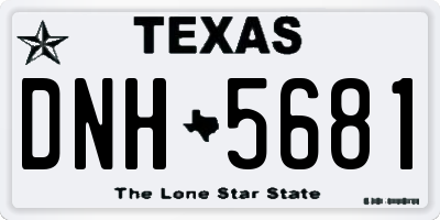 TX license plate DNH5681