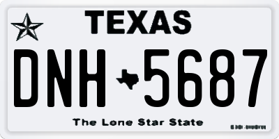 TX license plate DNH5687