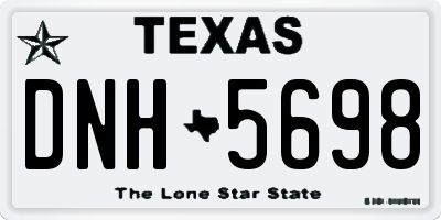 TX license plate DNH5698