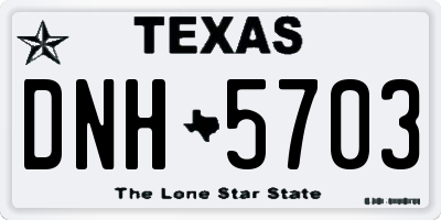 TX license plate DNH5703