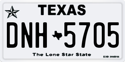 TX license plate DNH5705